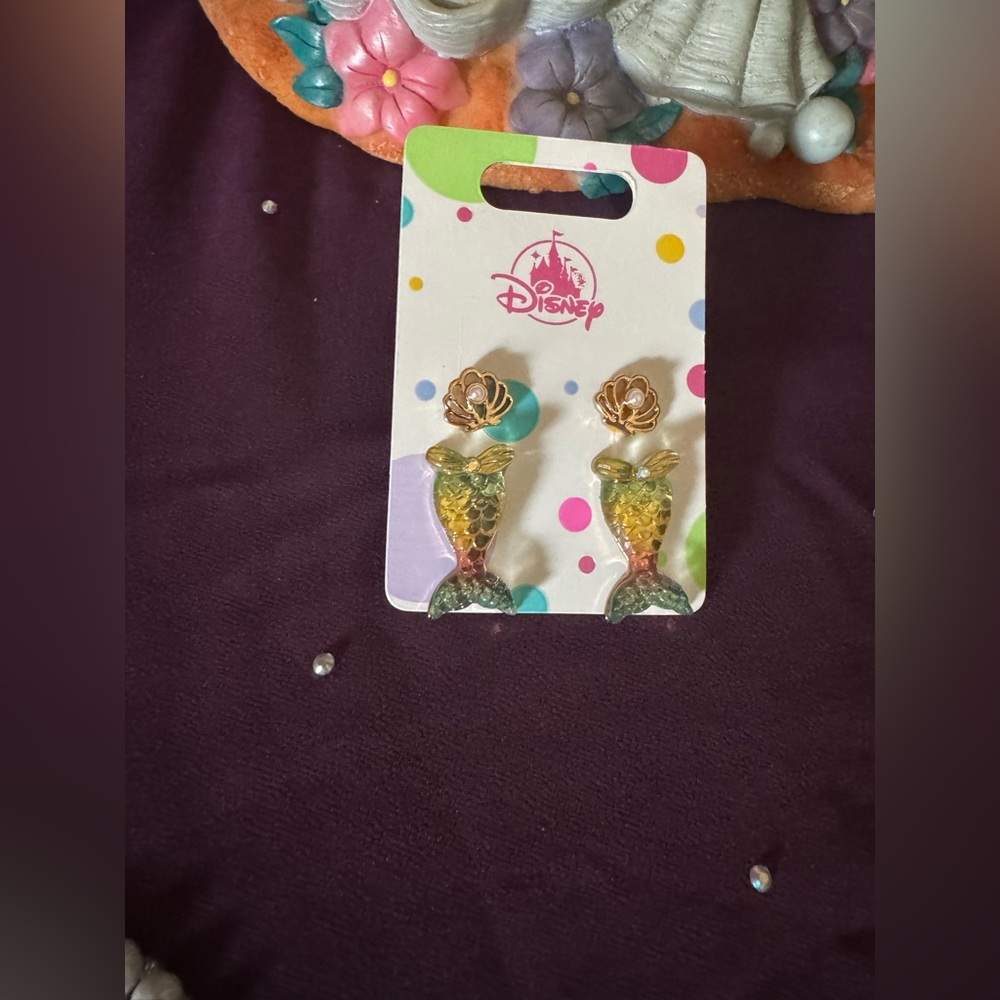 Disney Iridescent Mermaid Earrings Two Pairs